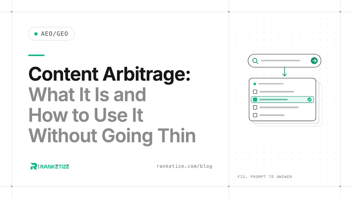Content Arbitrage: What It Is and How to Use It Without Going Thin